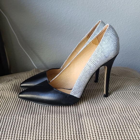 Mi Piaci Gray and Black Leather Shoes - Picture 4 of 8